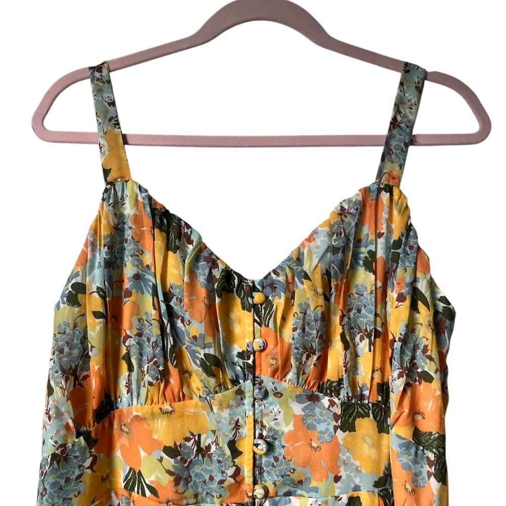 Abercrombie & Fitch Vibrant Floral Maxi Dress - Orange and Blue - Picture 2 of 12